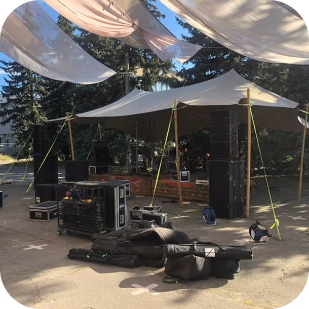 Image with tented place in the wood